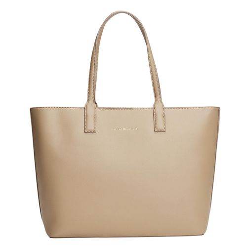 Cartera tote Tommy Hilfiger color café para mujer