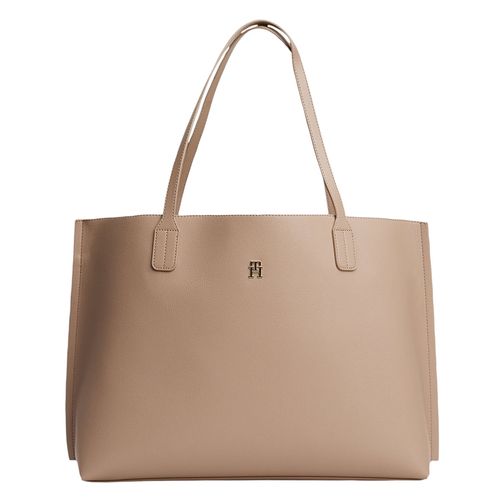 Cartera tote Tommy Hilfiger color café para mujer