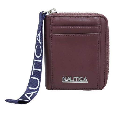 Billetera zip around Nautica color rojo para mujer