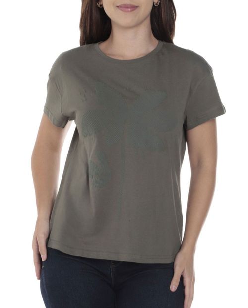 Camiseta Sabrina verde manga corta para mujer