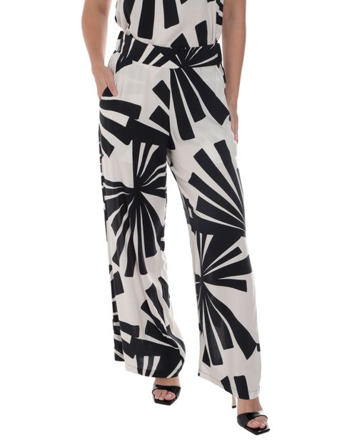 Pantalón Sabrina palazzo estampado de cintura alta para mujer