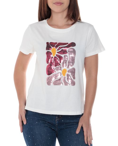 Camiseta Unexpected blanca manga corta para mujer