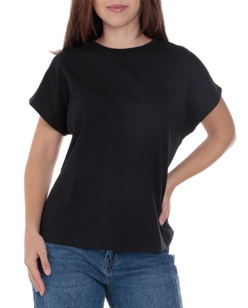 Camiseta Unexpected negra manga corta para mujer