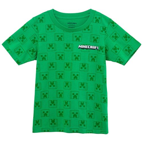 Camiseta verde con estampado de Minecraft para niño