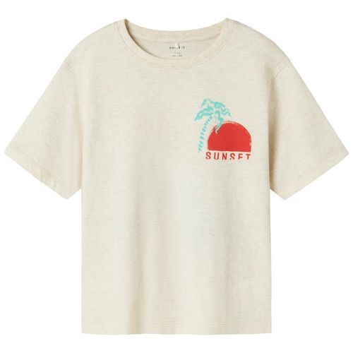 Camiseta beige con estampado para niño