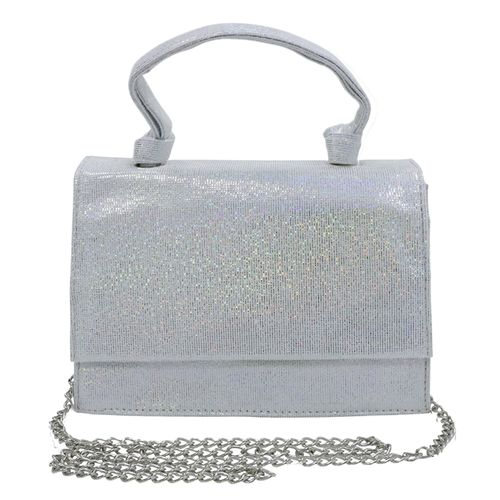 Cartera crossbody de fiesta Sabrina color plateado para mujer