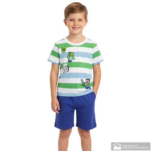 Conjunto de 2 piezas con estampado de minecraft para niño