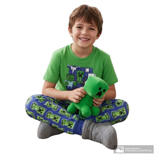 Pijama de 2 piezas con estampado de minecraft para niño