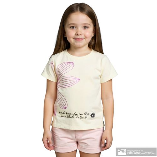 Camiseta ivory estampada para niña