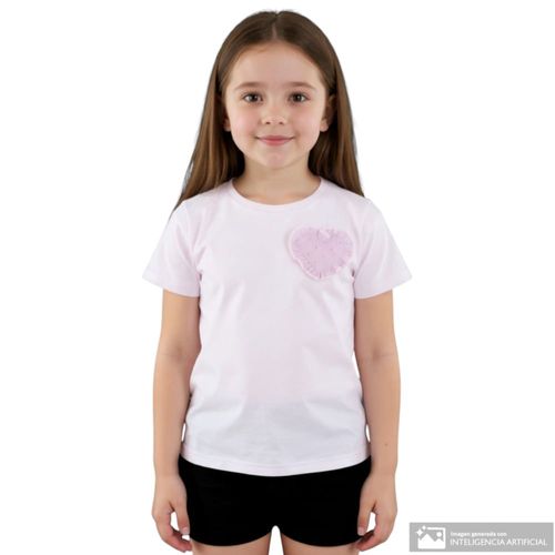 Camiseta morada bordada para niña