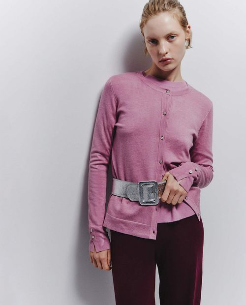 Suéter Sfera cárdigan rosado para mujer