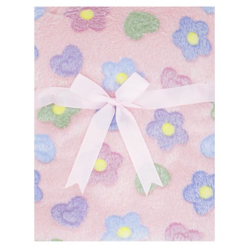Frazada multicolor con bordado floral para bebé