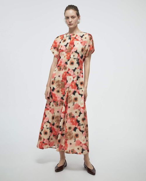 Vestido Sfera maxi estampado con manga corta para mujer