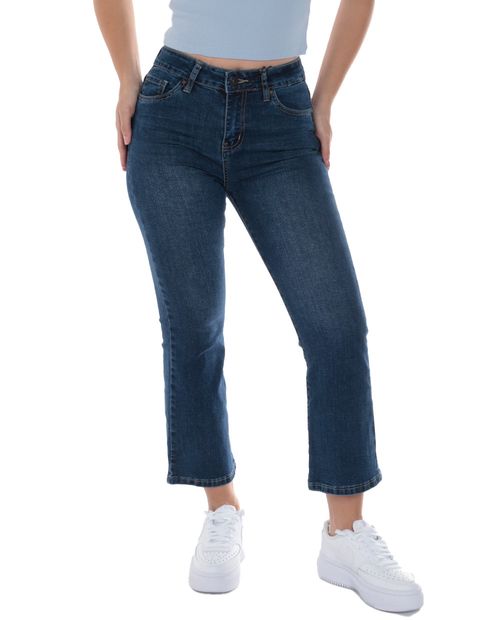Jeans Orange flare azul de cintura alta para mujer