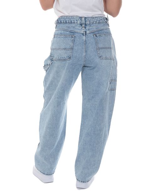 Jeans Orange wide leg celeste de cintura alta para mujer