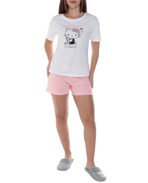 Pijama con short St. Jacks estampada de Hello Kitty para mujer