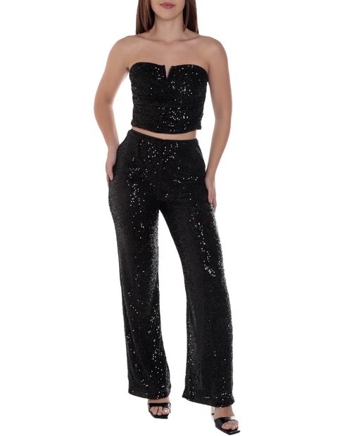 Set blusa y pantalón Love Tree negro para mujer