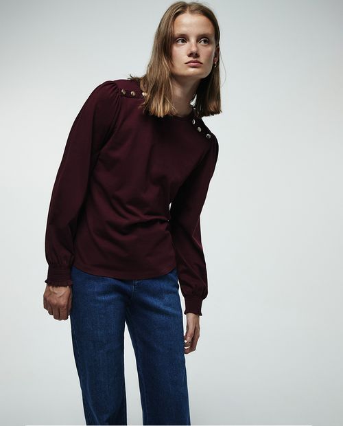 Blusa Sfera sweatshirt vino mangas largas para mujer