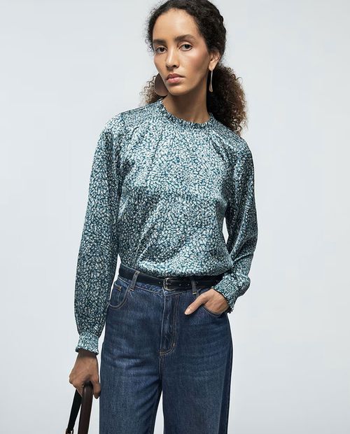 Blusa Sfera casual estampada mangas largas para mujer