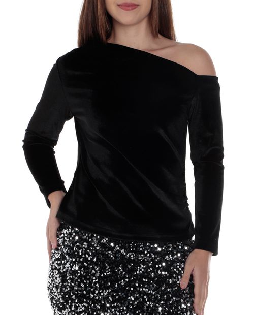 Blusa Sabrina casual manga larga para mujer