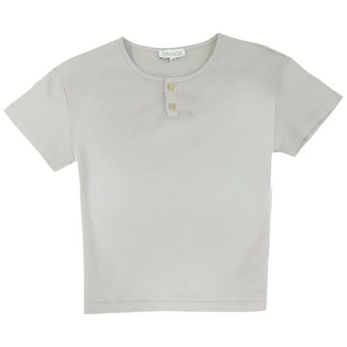 Camiseta henley gris sólida para niño