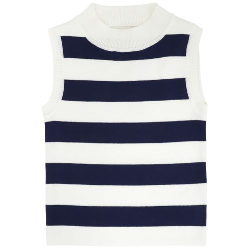 Blusa tank top bicolor rayada para niña