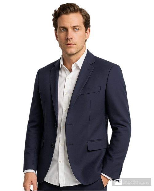 Blazer Unexpected slim fit azul navy sólido para hombre