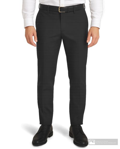Pantalón casual Oscar de la Renta straight fit negro sólido para hombre