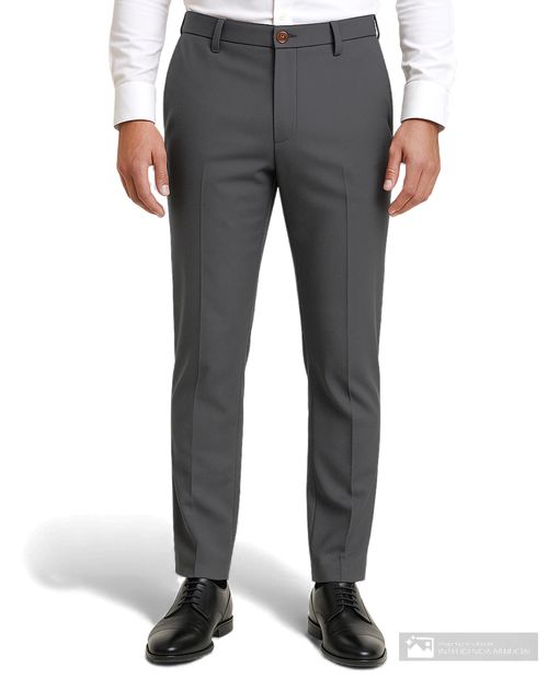 Pantalón casual Oscar de la Renta straight fit gris sólido para hombre