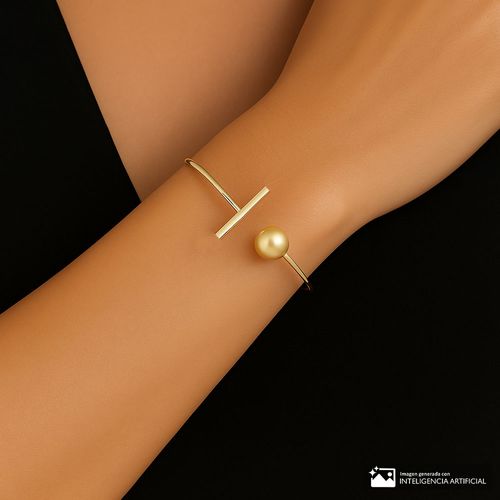 Brazalete rígido de brass con baño de oro 2mm-19 cm para mujer