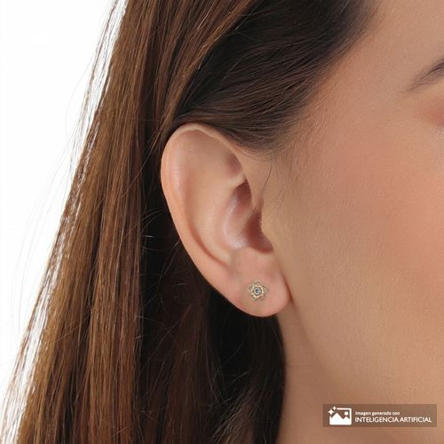 Aretes largos en tono dorado para mujer