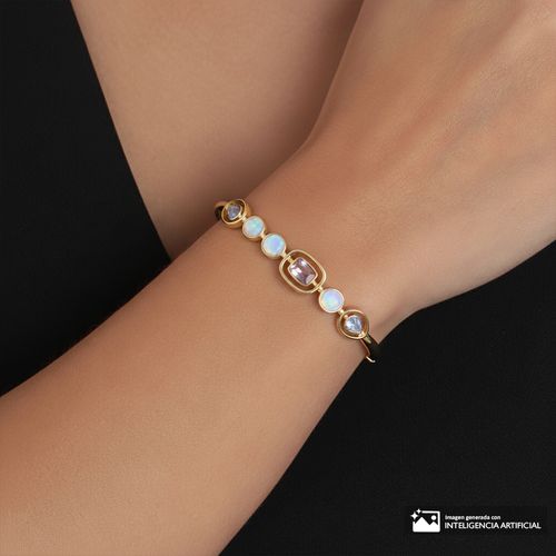 Pulsera rígida en tono dorado para mujer
