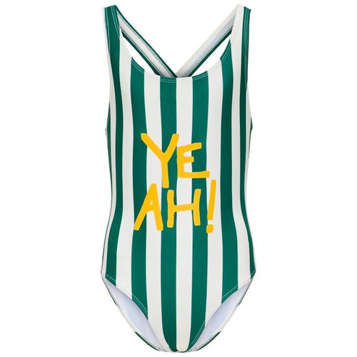 Traje de baño bicolor rayado para niña