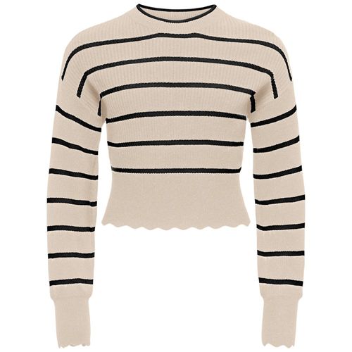 Suéter beige rayado para niña