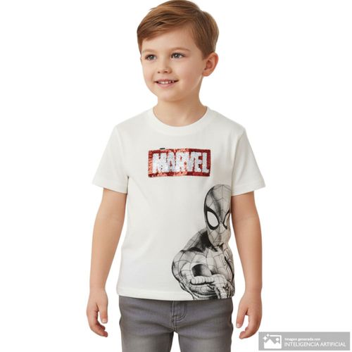 Camiseta blanca con estampado para niño