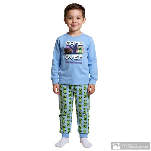 Pijama multicolor con estampado de Minecraft para niño