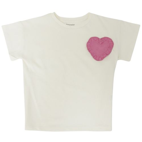 Camiseta ivory bordada para niña