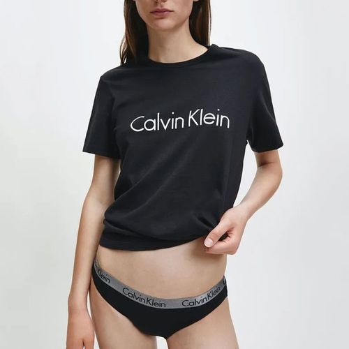 Bikini Calvin Klein negro de cintura corta para mujer