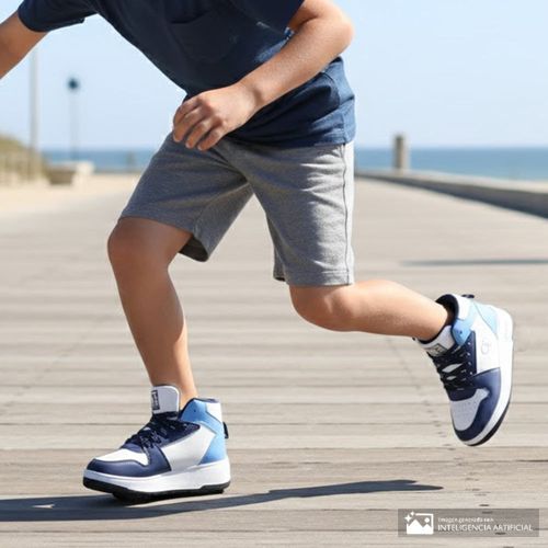 Zapato casual con rueda Ocean Pacific blanco/azul para niño