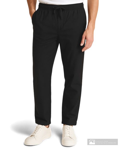 Pantalón casual Orange slim fit negro texturizado para hombre