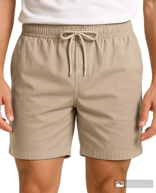 Short casual Orange baggy fit beige sólido para hombre