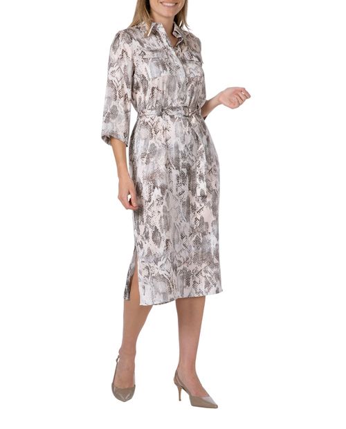 Vestido Punt Roma midi estampado manga 3/4 para mujer