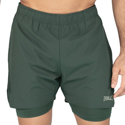 Short deportivo Everlast 2 en 1 match verde para hombre
