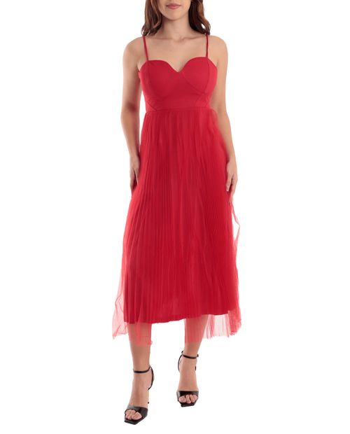 Vestido Unexpected midi rojo de tirantes para mujer