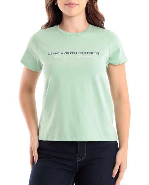 Camiseta Orange verde manga corta para mujer