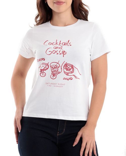 Camiseta Orange estampada manga corta para mujer