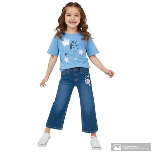 Camiseta azul de Bluey para niña