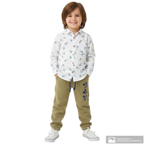 Pantalón jogger verde de Mickey Mouse para bebé niño