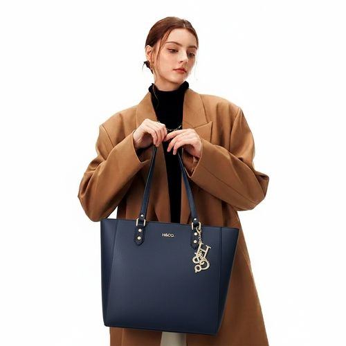Cartera tote H&Co color navy para mujer