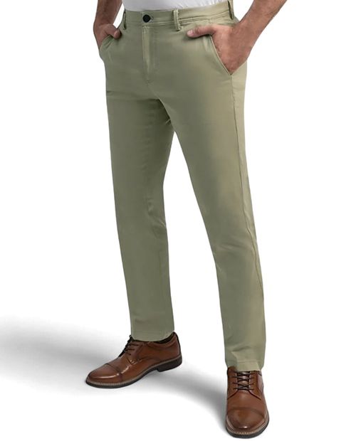 Pantalón chino Manhattan slim fit khaki sólido para hombre